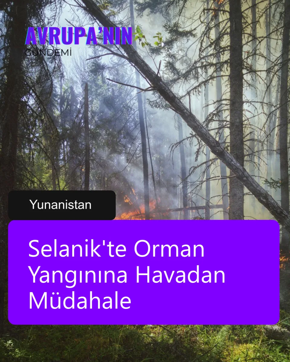 Selanik'te Orman Yangınına Havadan Müdahale