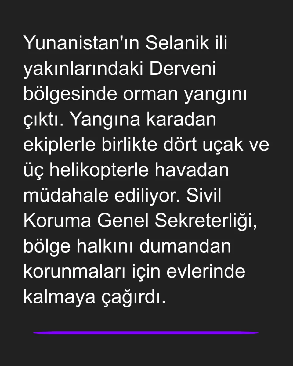 Selanik'te Orman Yangınına Havadan Müdahale