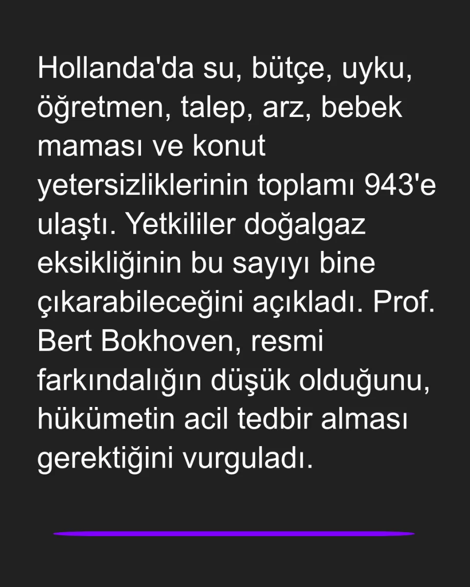 Hollanda'da Eksiklikler Rekor Seviyede