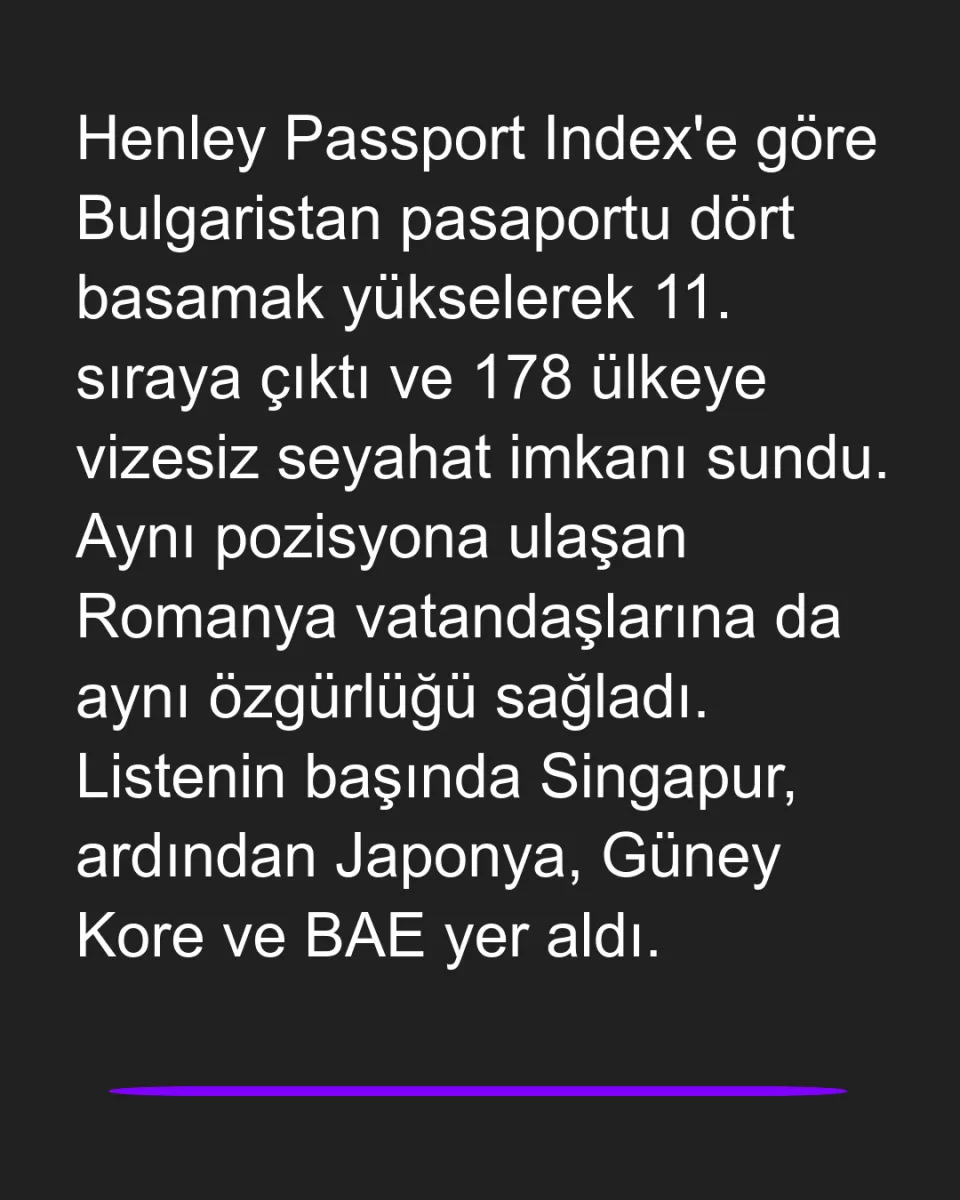 Bulgaristan Pasaportu Dünya Sıralamasında Yükseldi