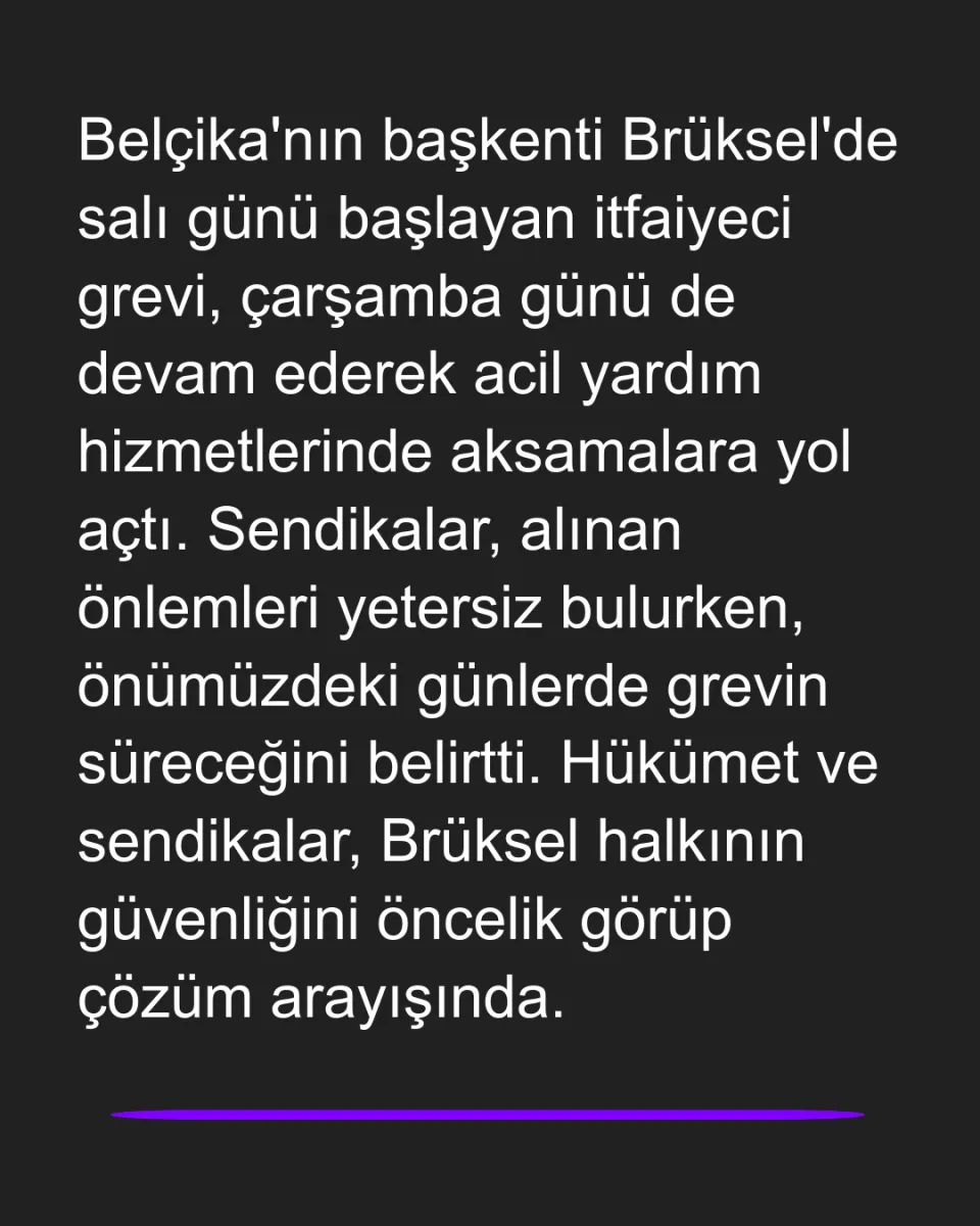 Brüksel'de İtfaiyeci Grevi Acil Hizmetleri Aksatıyor