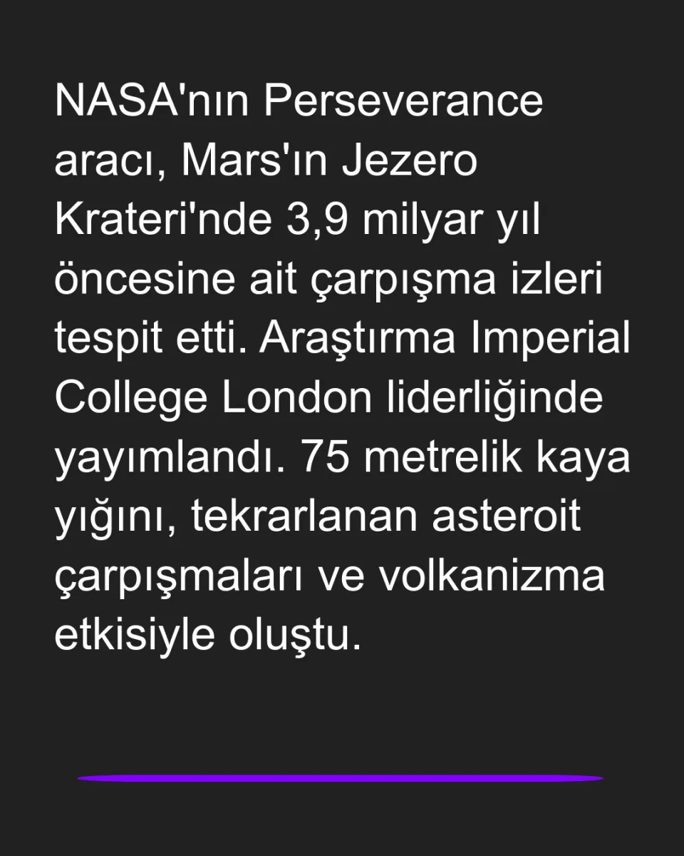 Mars'ta 4 Milyar Yıllık Kozmik Çarpışma İzleri Bulundu