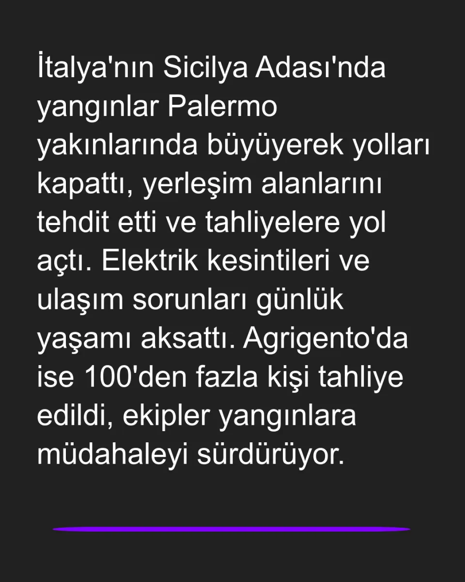Sicilya'da Orman Yangınları Hayatı Felç Etti