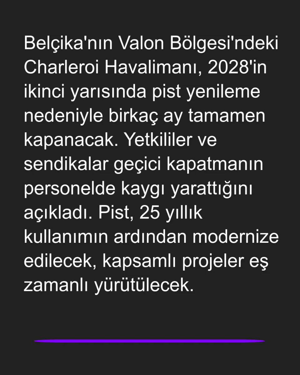 Belçika Charleroi Havalimanı 2028'de Uzun Süre Kapanıyor