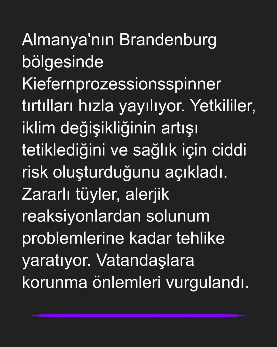 Almanya'da Zehirli Tırtıl Uyarısı