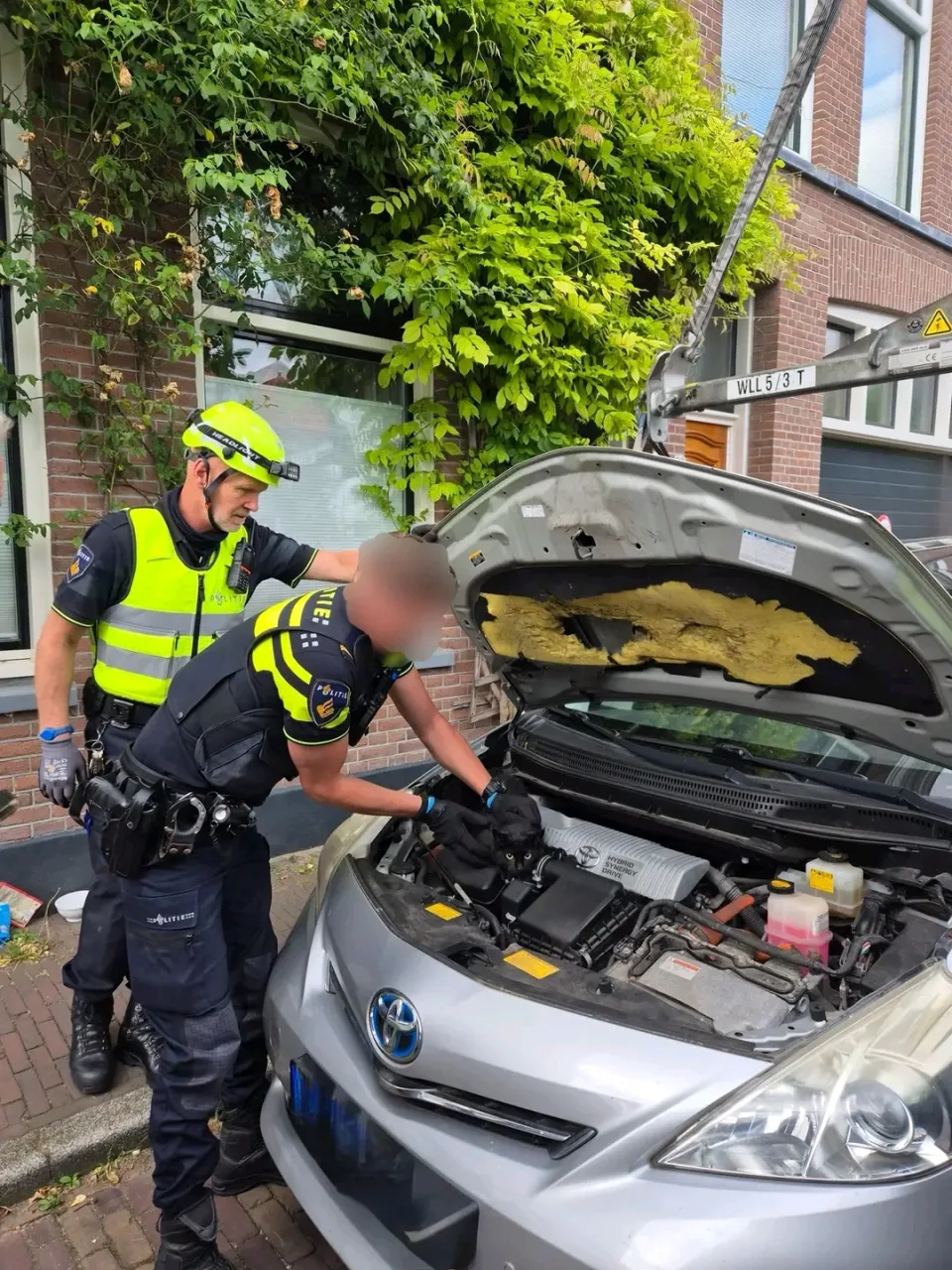 Policjanci z Delft uratowali kota uwięzionego w samochodzie na ulicy Rotterdam