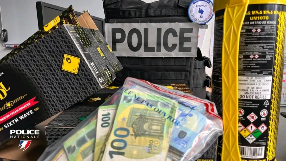 La police française met la main sur plus d’une tonne de protoxyde d’azote lors des perquisitions