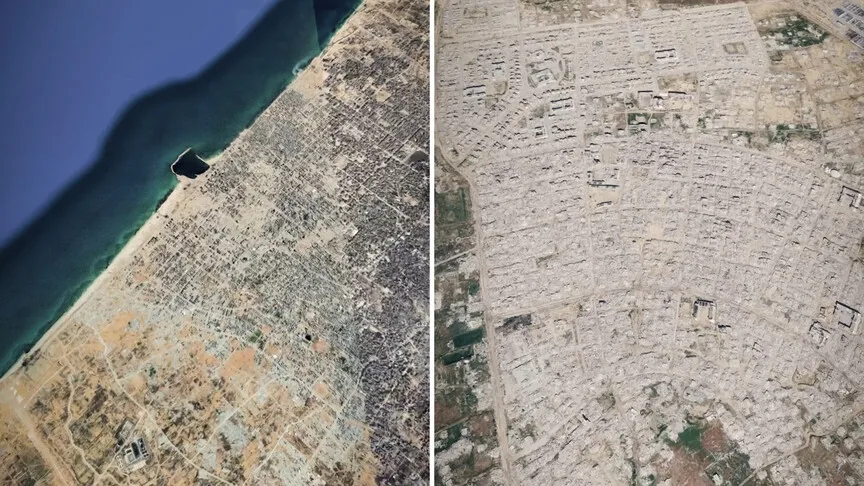 İsrail'in Gazze'deki yıkımı Google'nin uydu görüntülerine yansıdı