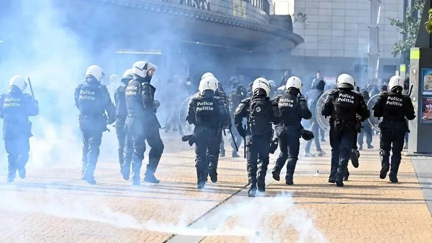 Belçika'nın Liege kentindeki protestolarda 45 kişi gözaltına alındı