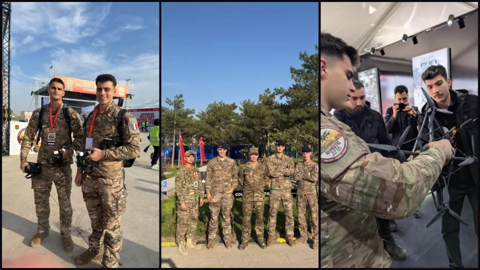 法国士兵准备参加安卡拉无人机比赛