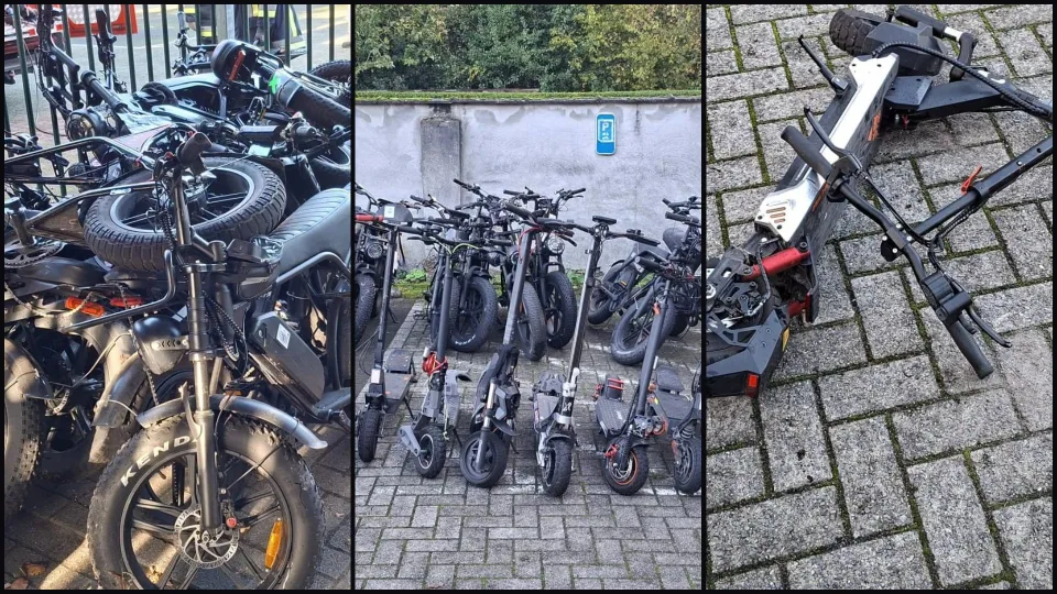 Belçikada on yeddi elektrikli skuter və on fatbayk məhv edildi