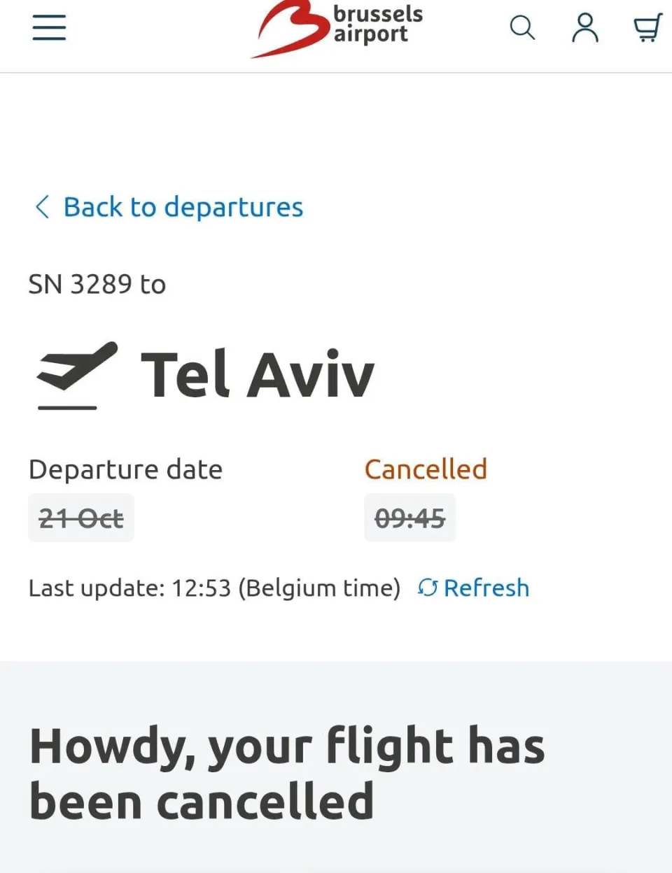 Belgique: l'annulation du vol Brussels Airlines vers Tel Aviv était due à une maladie