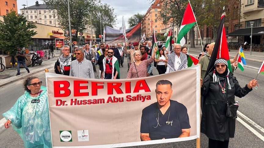 Stockholm'de İsrail’in Filistin ve Lübnan’a Saldırıları Protesto Edildi